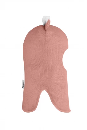 Зимняя шапочка шлем Corona.hm "Мисс Минни" на кнопочках пудра