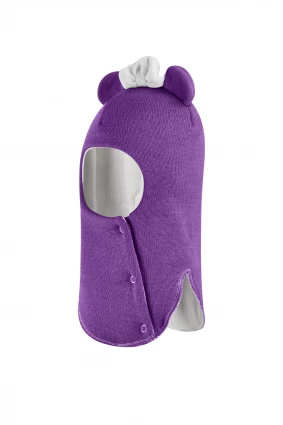 Зимова шапочка-шолом Corona.hm "Міс Мінні" з кнопочками фіалка