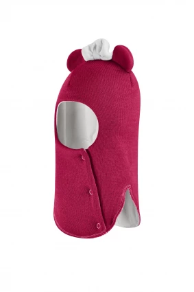 Зимова шапочка-шолом Corona.hm "Міс Мінні" з кнопочками ягідний