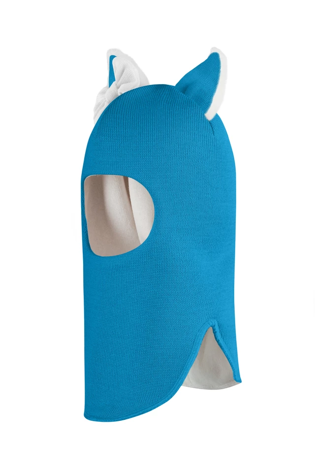 Зимняя шапочка-шлем Corona.hm "Лисичка"  бирюза