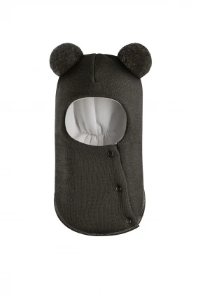 Зимова шапочка-шолом Corona.hm "Пандочка"  із кнопками  графіт