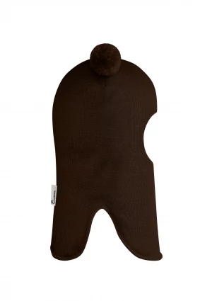 Зимняя шапочка шлем Corona.hm "Пандочка" на кнопках шоколад