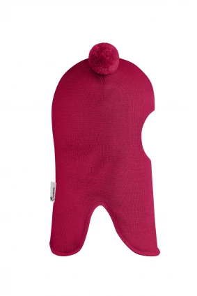 Зимняя шапочка шлем Corona.hm "Пандочка" на кнопках ягодный