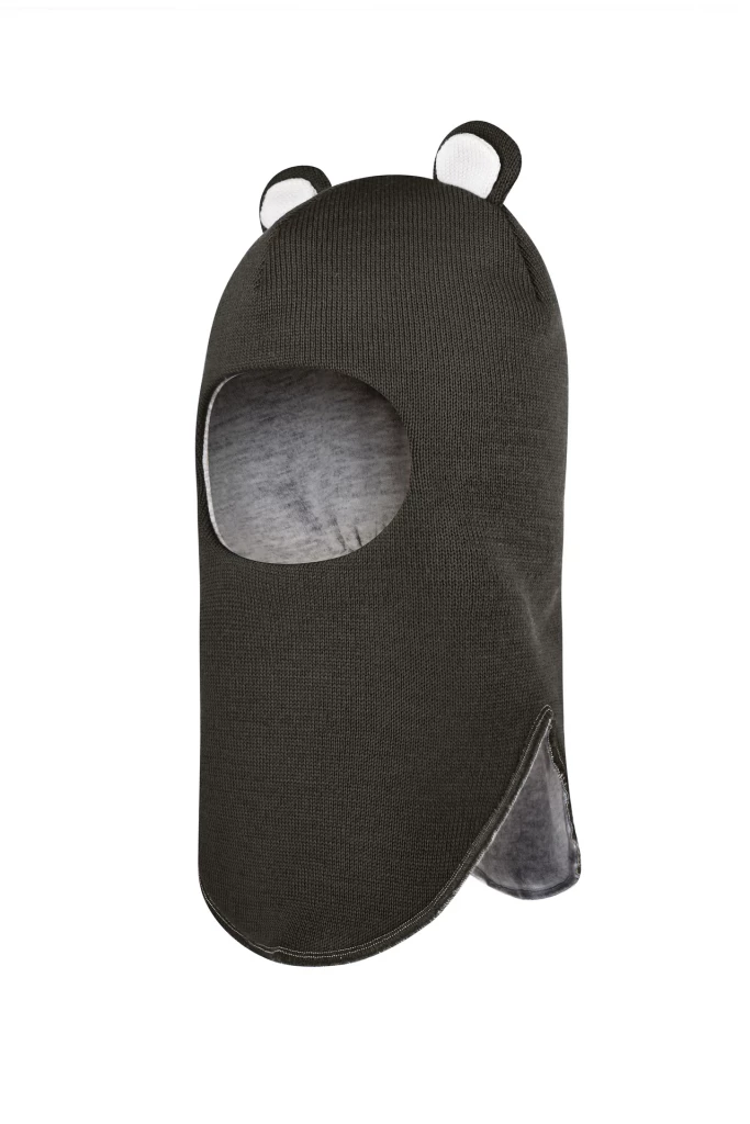 Зимняя шапочка-шлем Corona.hm "Мисс Мишутка"  графит