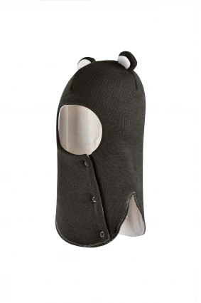 Зимняя шапочка-шлем Corona.hm "Мисс Мишутка" на кнопочках графит