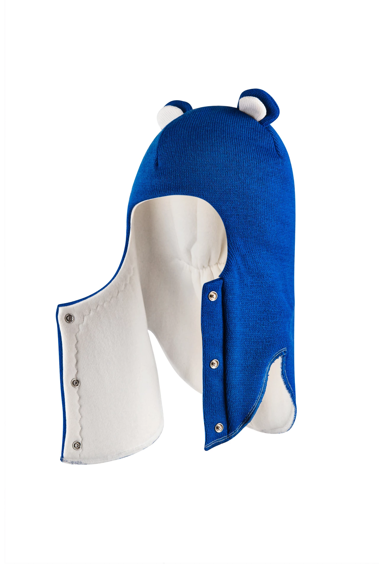 Зимова шапочка-шолом Corona.hm "Міс Ведмедиця" з кнопочками електрик