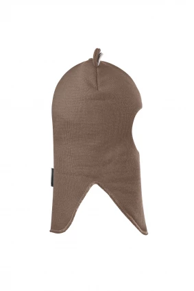 Зимова шапочка-шолом Corona.hm "Міс Ведмедиця" з кнопочками молочний шоколад