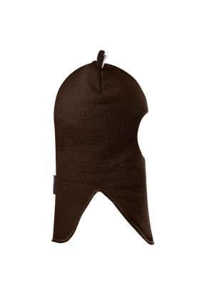 Зимова шапочка-шолом Corona.hm "Міс Ведмедиця" з кнопочками шоколад