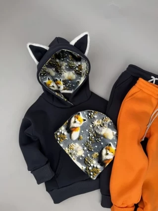 Костюм Corona.hm *Лисичка* графіт з додатковими штанами та шапочкою (шапочка на вибір)