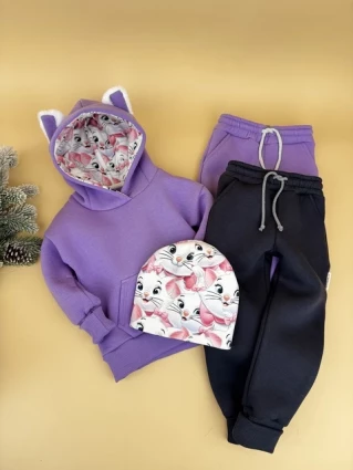 Костюм Corona.hm *Кицюня* фіалка  з додатковими штанами та шапочкою (шапочка на вибір)