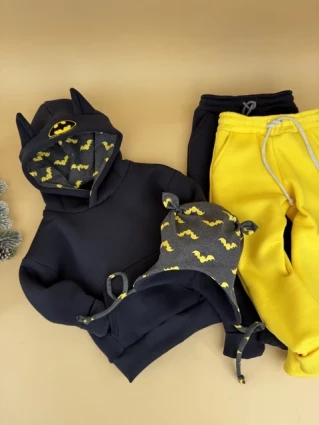 Костюм Corona.hm *Бетмен* чорний з шапочкою та додатковими штанами