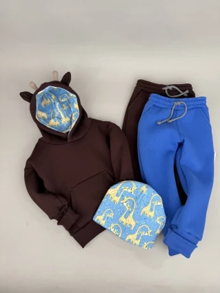 Костюм Corona.hm *Жирафчик* шоколадний з додатковими штанами та шапочкою (шапочка на вибір)