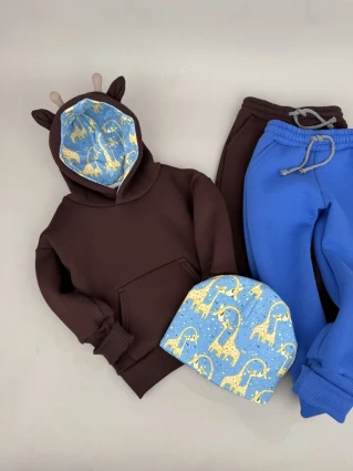 Костюм Corona.hm *Жирафчик* шоколадний з додатковими штанами та шапочкою (шапочка на вибір)