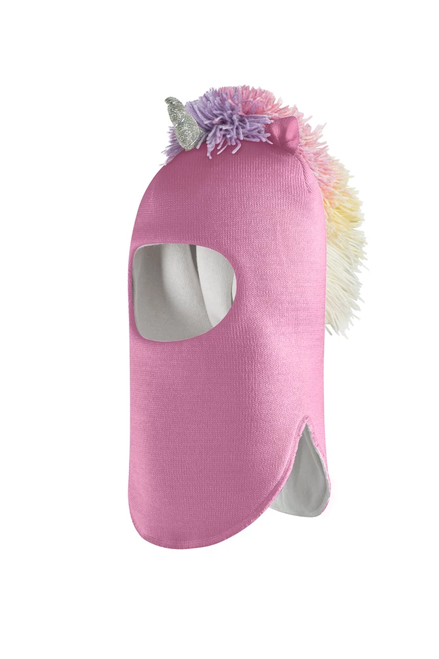 Зимняя шапочка шлем Corona.hm "Единорожка" пыльно-розовый