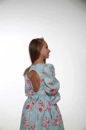 Сукня для дівчинки Corona.hm “Мері”, троянда на блакитному